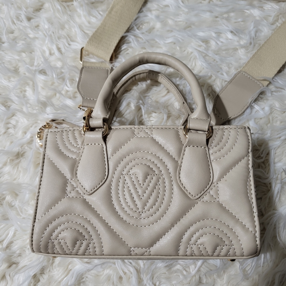 Valentino Orlandi Crossbody Purse Cream Color With Gold Hardware - Picture 7 of 14